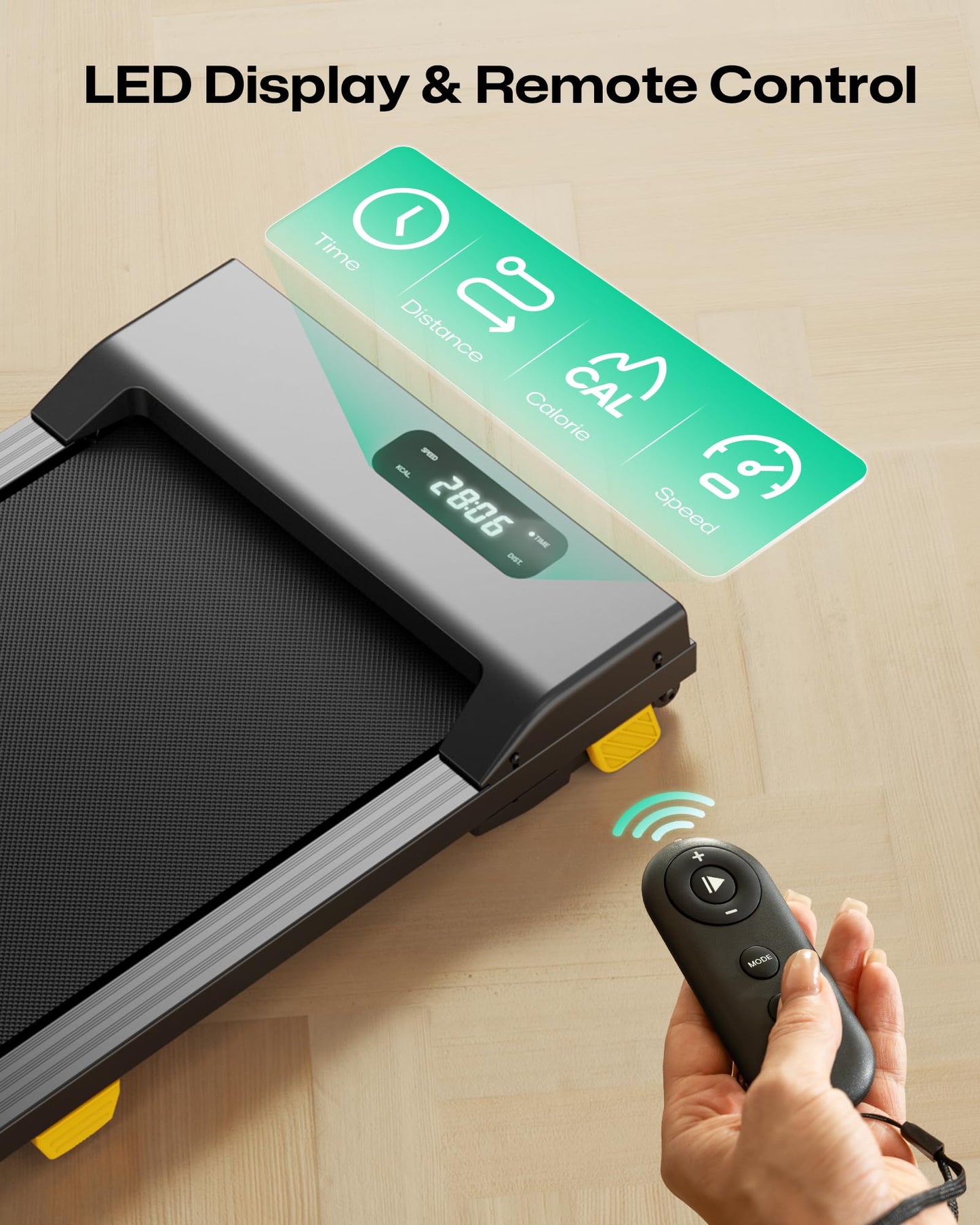 Walking Pad mit 9% Steigung, Walking Pad mit Sechs-Punkt-Stoßdämpfung, leises Laufband Schreibtisch, 2,5 Pferdestärken Laufband für Zuhause/Büro