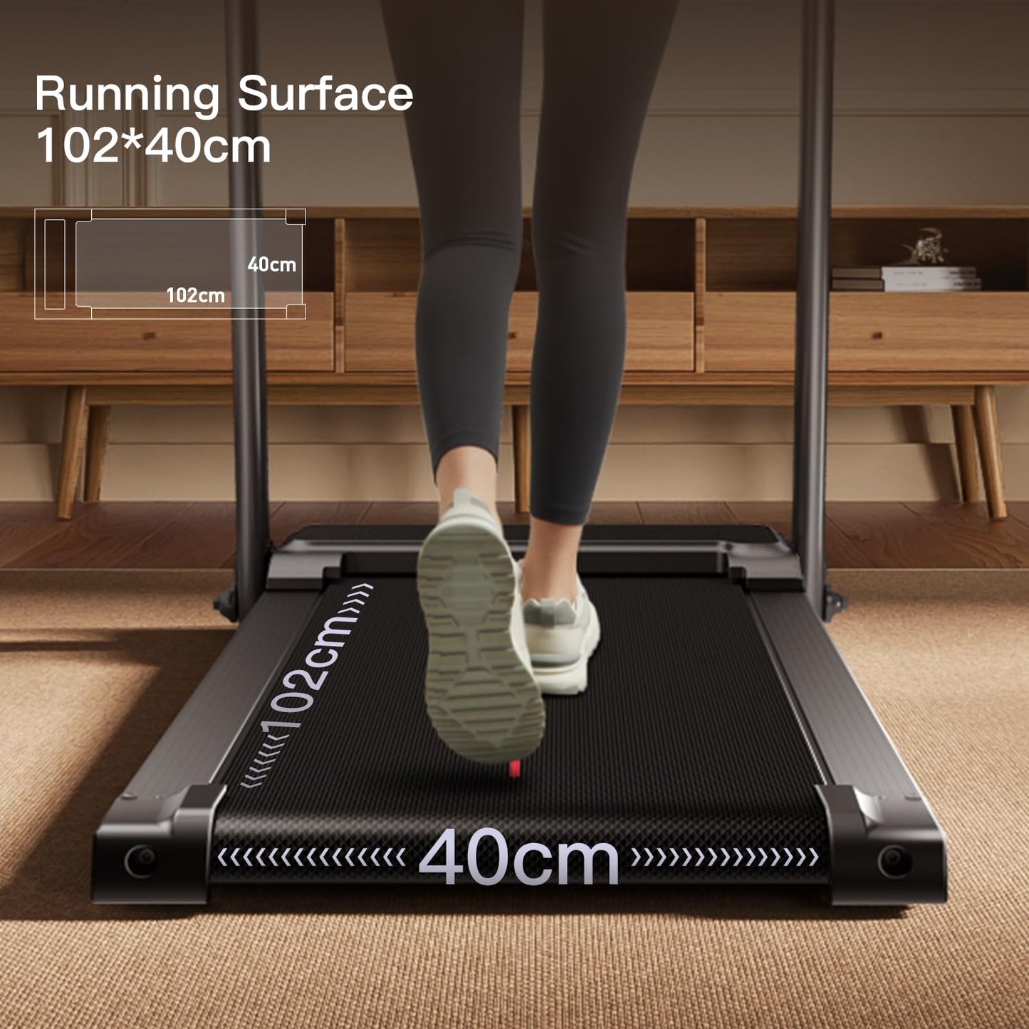 CURSOR FITNESS Laufband 14KM/H Klappbar - Herzfrequenz, APP, 12 Programme, bis 136kg