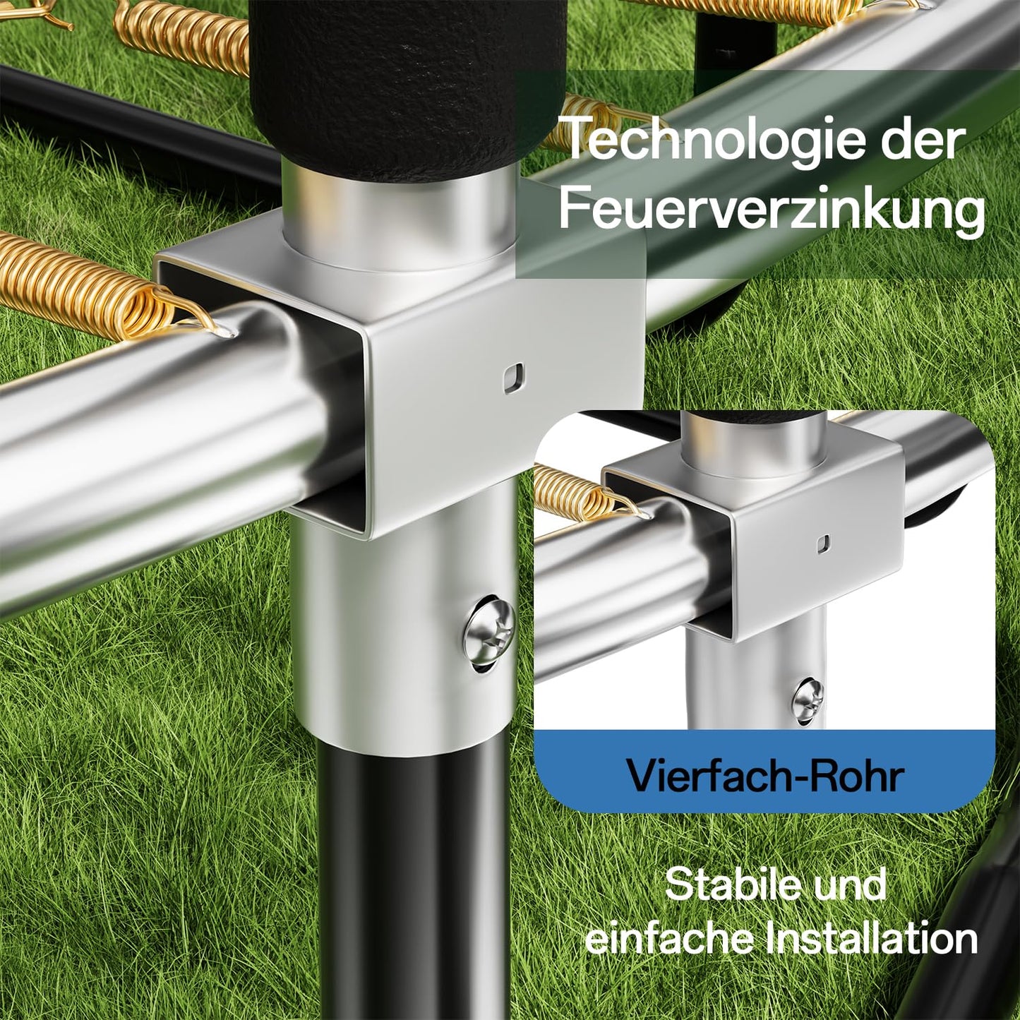 Flamaker Gartentrampolin Ø 427cm GS TÜV - Netz, Bodenanker, wetterfest, rostfrei