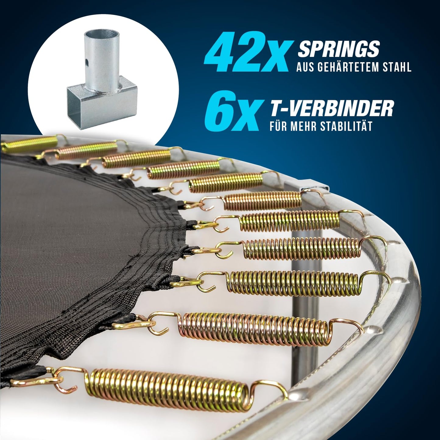 Trampolin Outdoor Ø 244cm GS - Sicherheitszaun, gepolsterte Stangen, bis 100kg