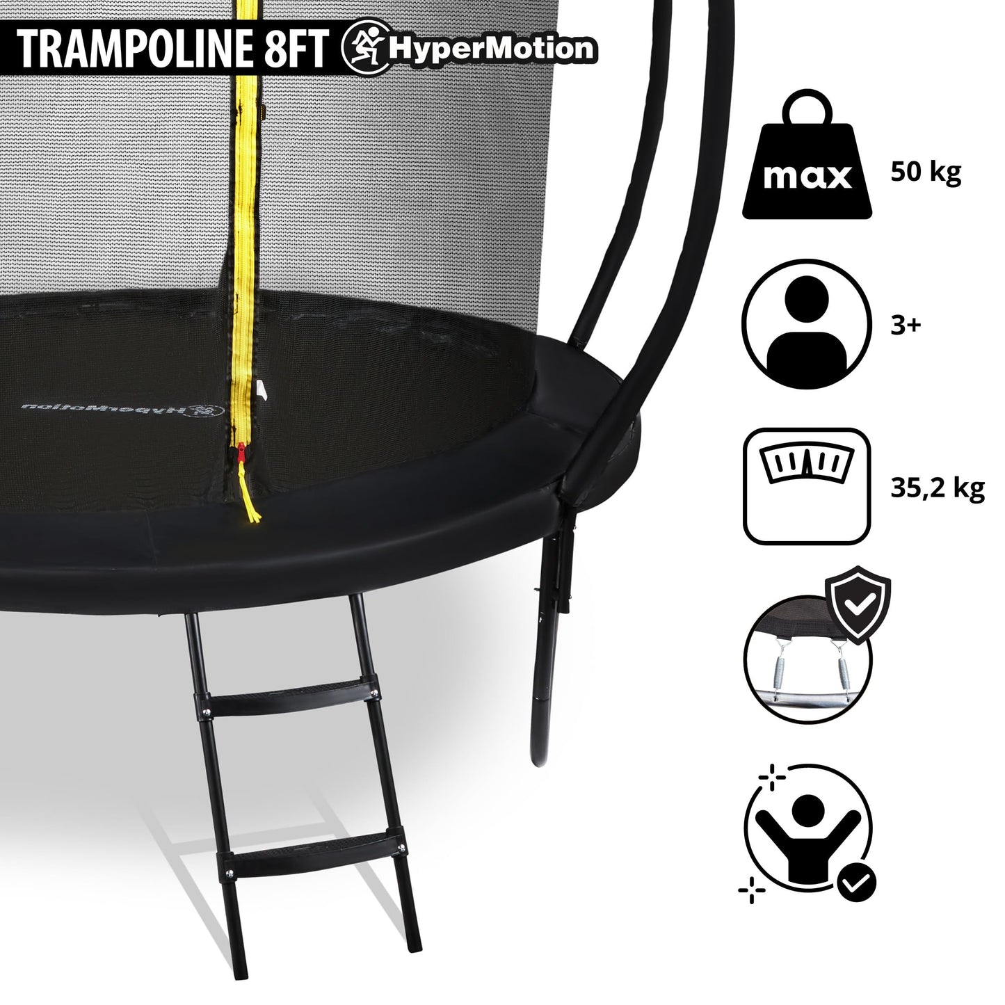 Hypermotion Trampolin Outdoor Ø 487cm - Kindertrampolin ab 3, schnelltrocknend
