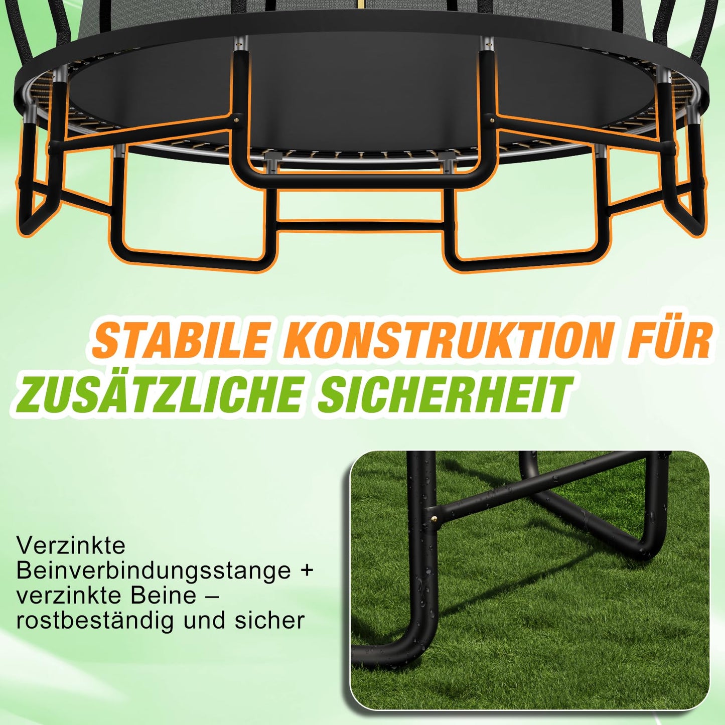 Devoko Trampolin Ø 427cm GS TÜV - Verstärkt, stabil, einteilig für Kinder/Erwachsene