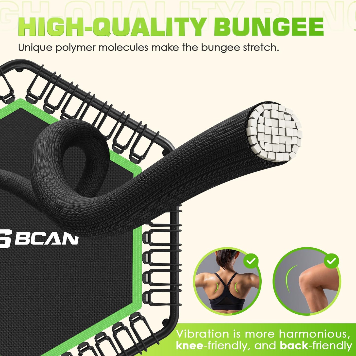 BCAN Mini-Trampolin Ø 123cm 250kg - Fitness Rebounder mit Griff, Indoor/Outdoor