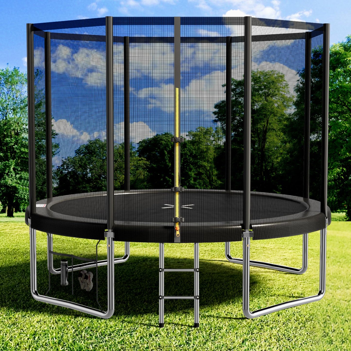 Devoko Trampolin Indoor/Outdoor Ø 427cm GS TÜV - Komplettset mit Netz, Leiter