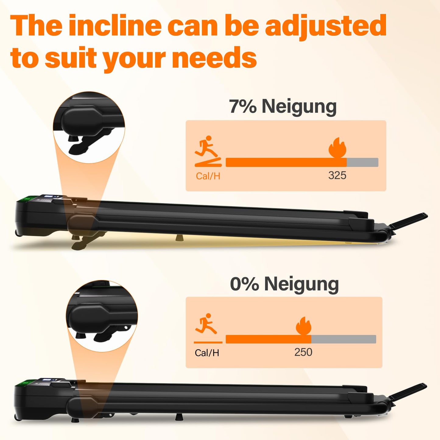 TODO Laufband mit Steigung 1-12km/h - Klappbar, 2.5HP, Fernbedienung, App, LCD