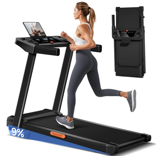 LONTEK Laufband mit 9% Steigung 12km/h - Klappbar, 3.0PS, LED, bis 136kg