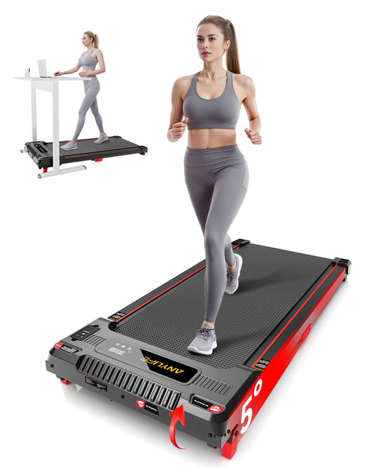 Anylife Laufband mit Steigung - Schreibtisch Walking Pad, kompakt, leise, LED, bis 150kg
