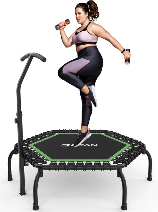 BCAN Mini-Trampolin Ø 123cm 250kg - Fitness Rebounder mit Griff, Indoor/Outdoor