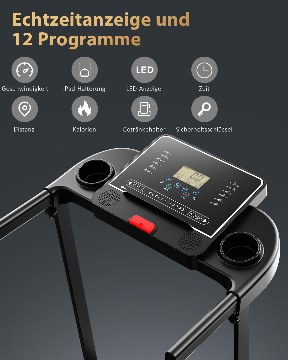Klappbares Laufband Walking Pad - Elektrisch, bis 10km/h, leise, klein, für Schreibtisch