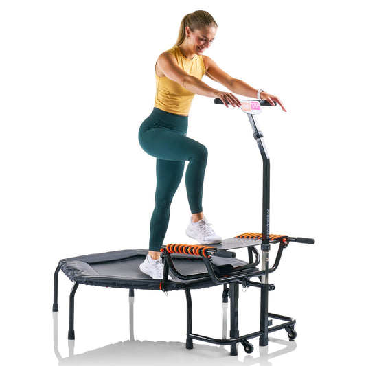 HAMMER Fitness-Trampolin JumpStep - Step-Board, Po/Beintraining, höhenverstellgriff