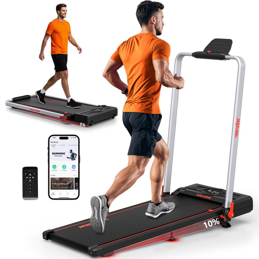 Laufband mit Steigung & Armstützen 12km/h - 3in1, Fernbedienung, App, kein Aufbau
