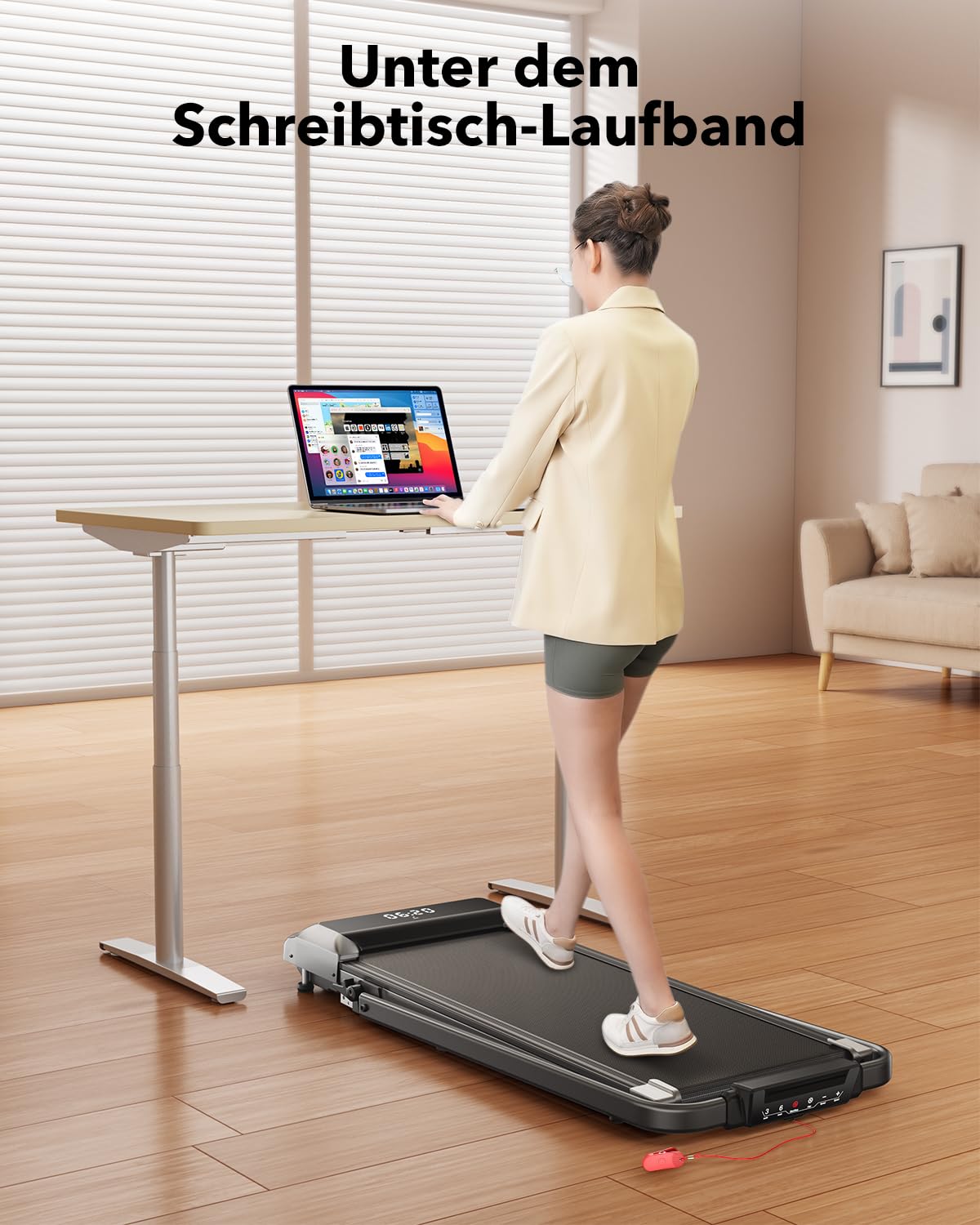 2 in 1 Laufband mit Steigung 12km/h - Klappbar, 2.5HP, Fernbedienung, App, kein Aufbau