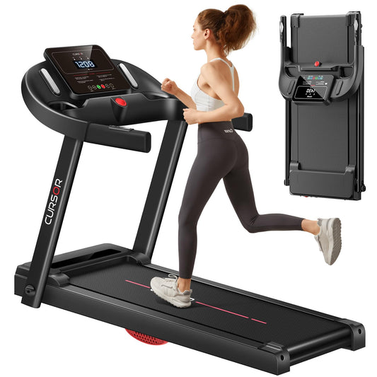 CURSOR FITNESS Laufband 14KM/H Klappbar - Herzfrequenz, APP, 12 Programme, bis 136kg