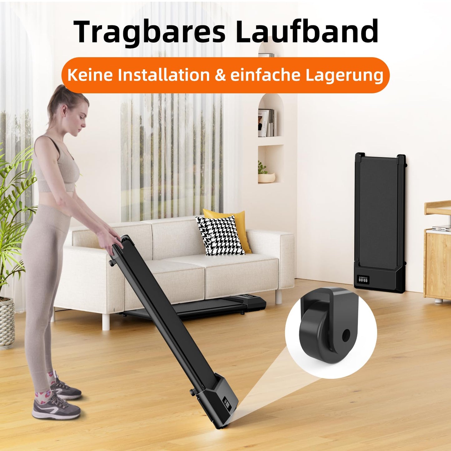 Raceable Walking Pad leise mit LCD & APP - Laufband Schreibtisch, AI Kurse