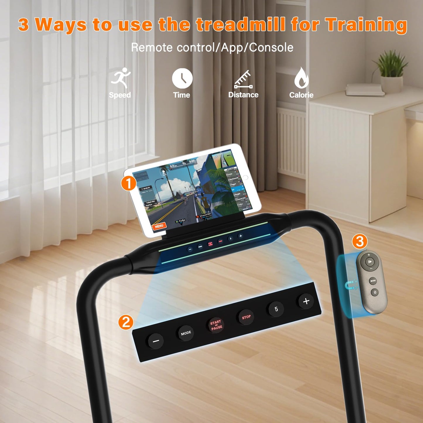 TODO Laufband mit Steigung 1-12km/h - Klappbar, 2.5HP, Fernbedienung, App, LCD