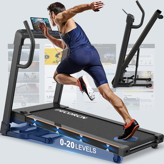 Decorcn Profi Laufband 16 km/h 4.5PS - Klappbar, 20 Stufen, LCD, Bluetooth, bis 150kg