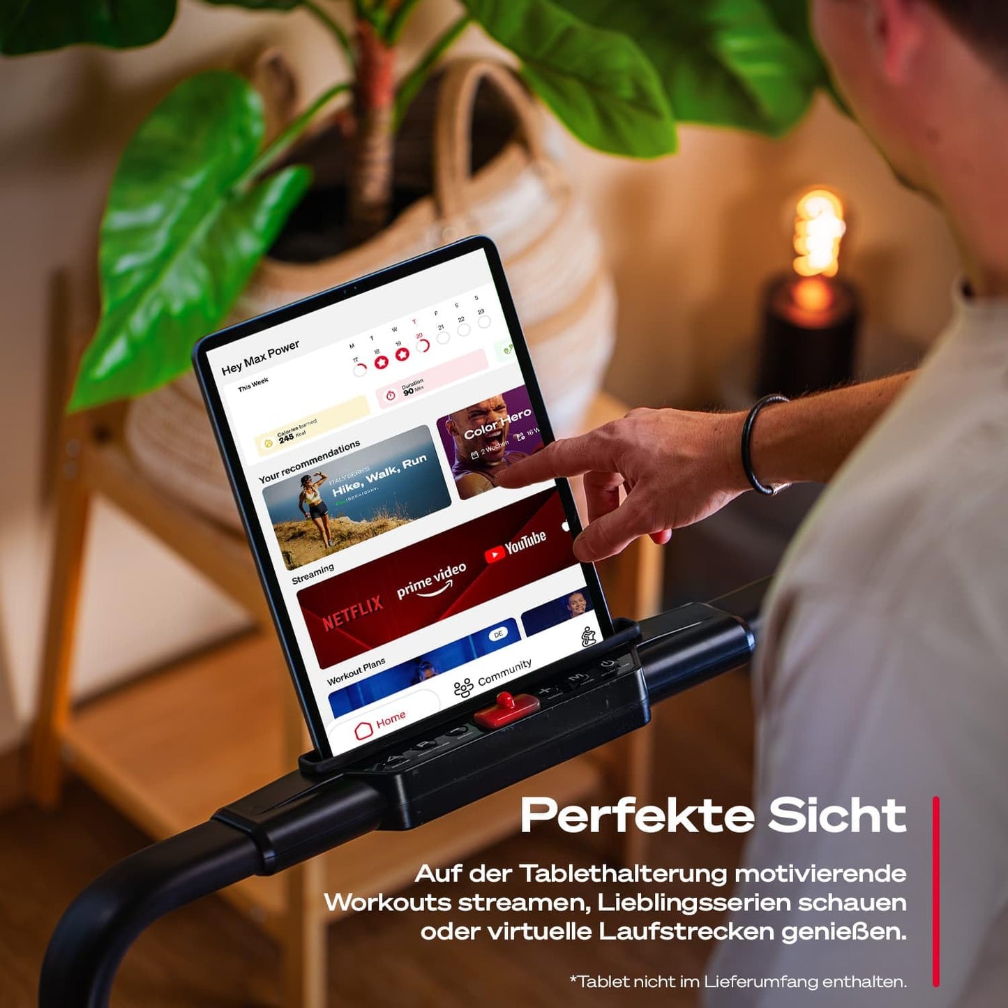 Sportstech sPad1000 Walking Pad - Autom. Steigung bis 19%, LED, App, kompakt, Home Office