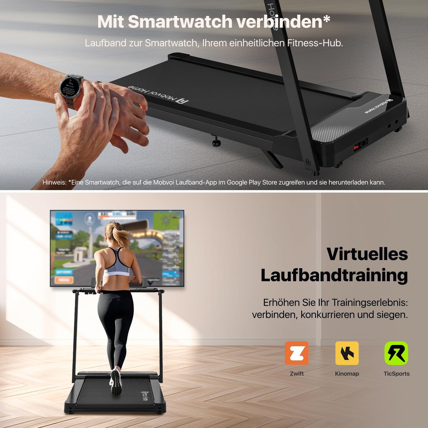 Mobvoi Home Laufband Ultra mit 6% Steigung - 3in1 Gehpad, 2.5PS, 12km/h, bis 120kg