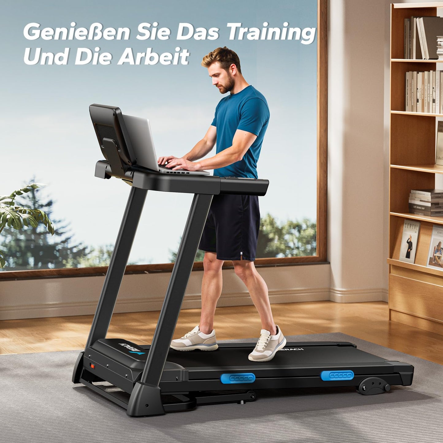 MERACH Laufband mit Auto-Steigung 15% 12km/h - Klappbar, LED, bis 136kg