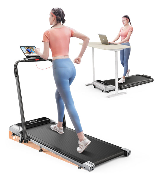 2 in 1 Laufband mit Steigung 12km/h - Klappbar, 2.5HP, Fernbedienung, App, kein Aufbau