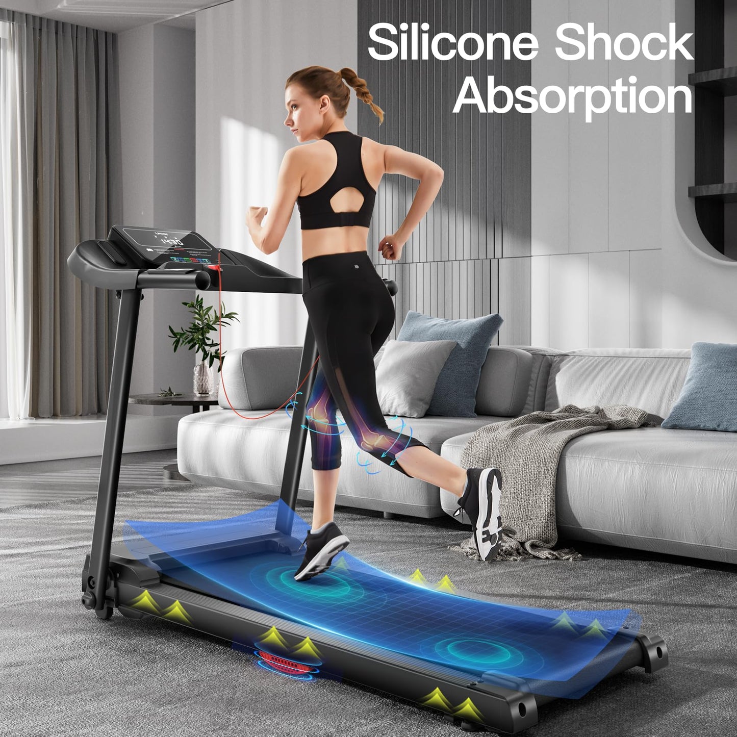 CURSOR FITNESS Laufband 14KM/H Klappbar - Herzfrequenz, APP, 12 Programme, bis 136kg